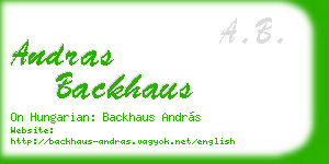 andras backhaus business card